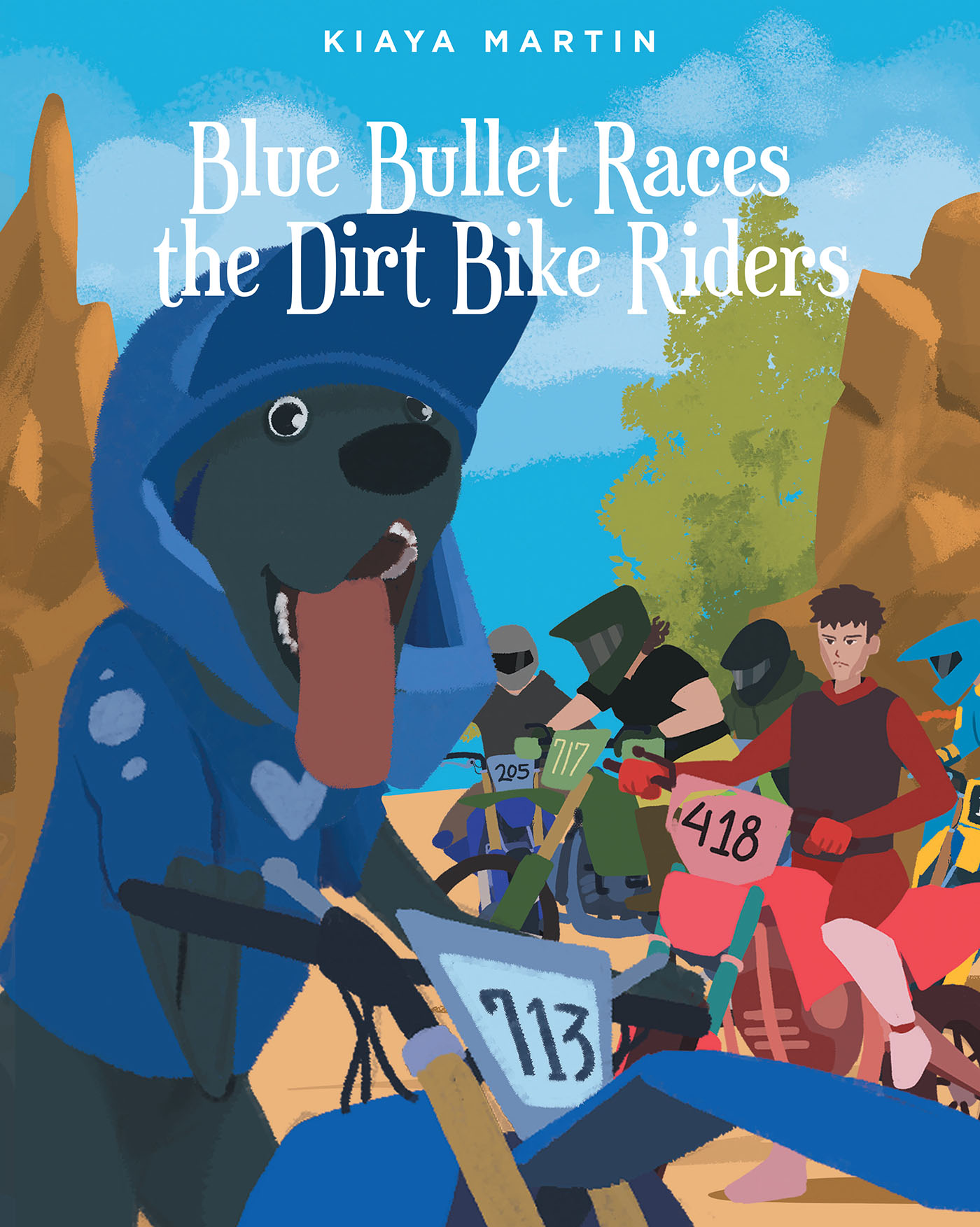 Blue Bullet Races the Dirt Bike Riders Cover Image